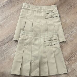 Two Khaki colored French Toast Uniform Skirts